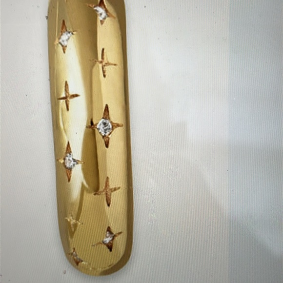 Cosmic Star Gold Dome Hoops - Picture 2 of 3